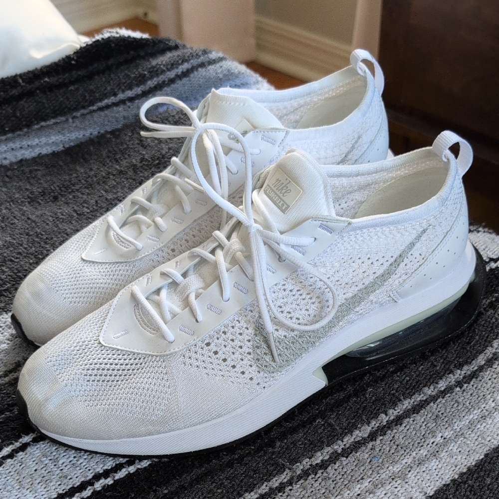 Nike Flyknit White and Gray Athletic Sneakers
